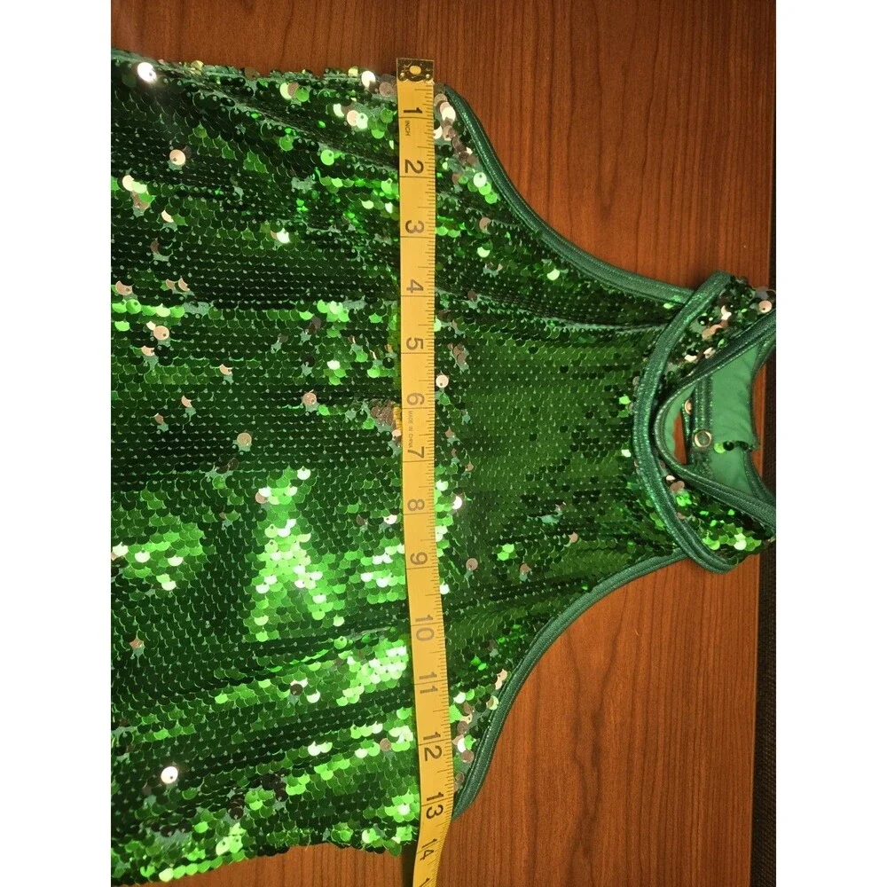 Weissman Dance Costume Sequin Shift Dress Reversible Ultra Sparkle Size L(Child)